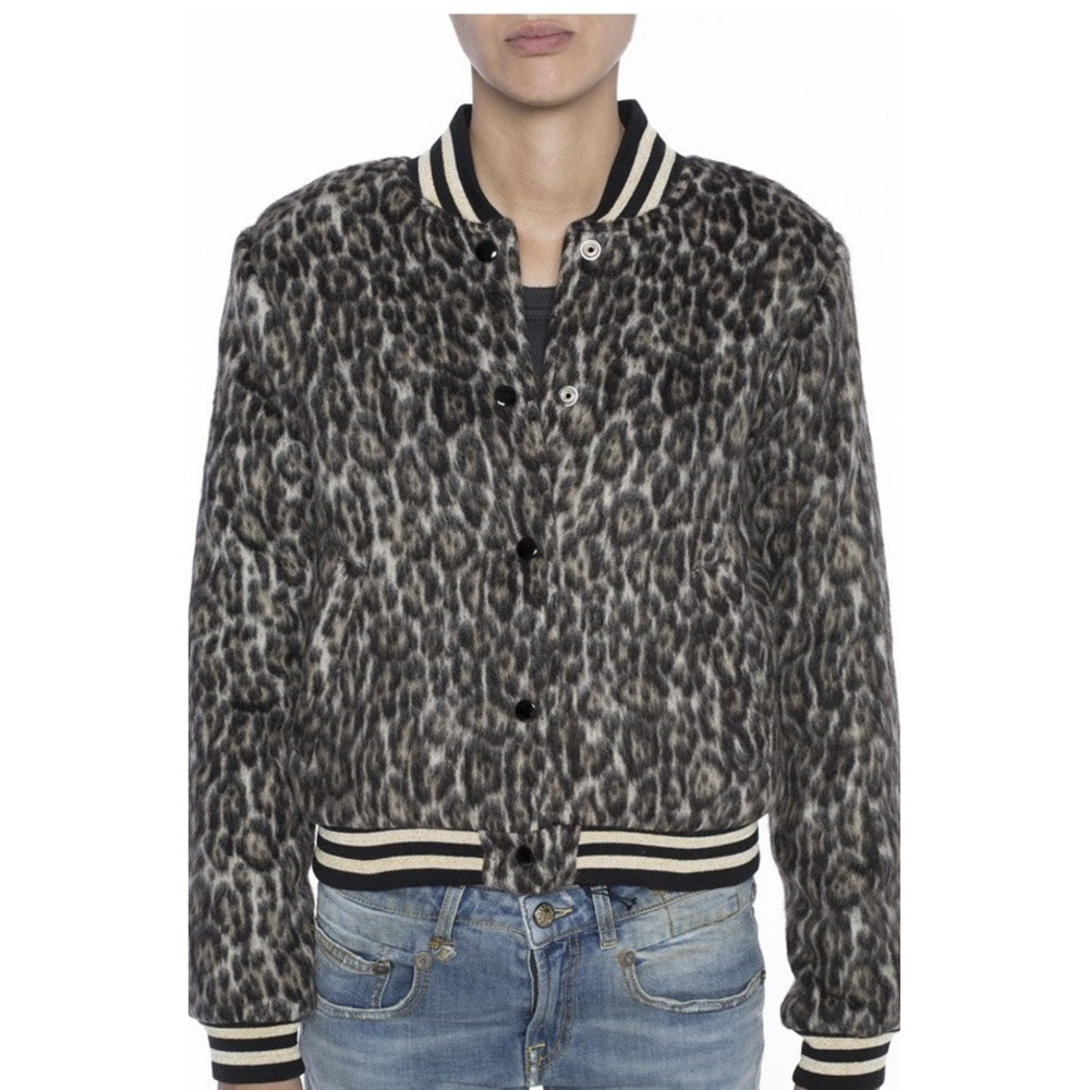 R13 Leopard Bomber Jacket Retail $895 Sz S -Free Shipping